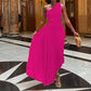 Elegant Veckad One-Shoulder-Klänning för Kvinnor