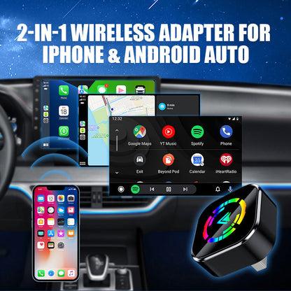 🔥2025 Hot Sale 47% rabatt🔥2-i-1 trådlös adapter för iPhone och Android Auto🎵