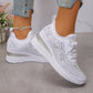 Casual dammode, andningsbara korrigering sneakers med strassdekoration