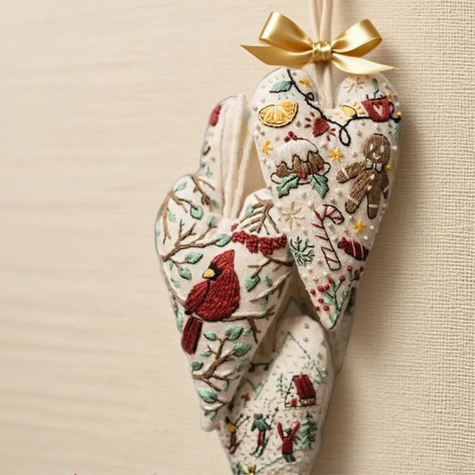 🎅Bästa julklappen💖Handbroderisats ”Hjärtformad jultomte – DIY-dekoration för gran, dörr och present | Inkl. tyg, garn och instruktioner | Perfekt julklapp 2026