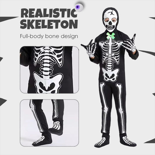 Självlysande skelettdräkt för Halloween