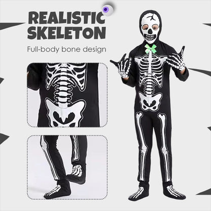 Självlysande skelettdräkt för Halloween