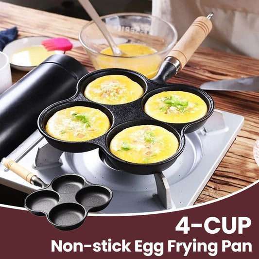 Stekpanna i Gjutjärn Non-stick för Ägg med 4- eller 5-fack