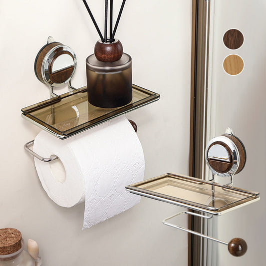 ⏳Begränsat erbjudande⏰Toalettpappershållare utan hål med hylla🚽