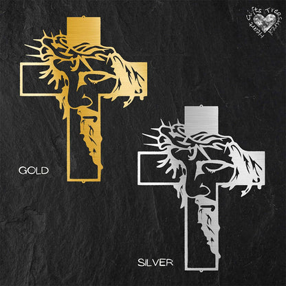 Jesus Kors Metallskylt Kristus Väggdekoration