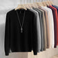 Men's solid color knitted crew neck base shirt