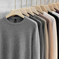 Men's solid color knitted crew neck base shirt