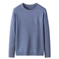 Men's solid color knitted crew neck base shirt