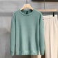 Men's solid color knitted crew neck base shirt