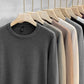Men's solid color knitted crew neck base shirt
