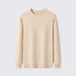 Men's solid color knitted crew neck base shirt
