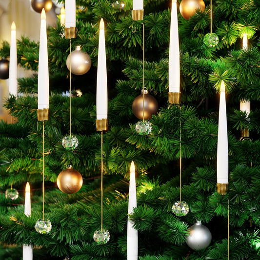 🎄LED-ljus för julgranen med klara kristallkulor