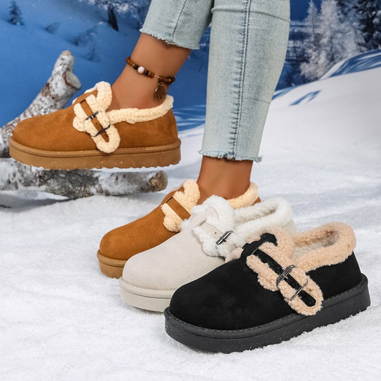 Trendiga, varma slip-on-skor för kvinnor för vintern