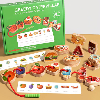 Trärep-Leksak med Girig Larv för Barn från 3 År