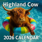 Rolig kalender med höglandskor för 2026