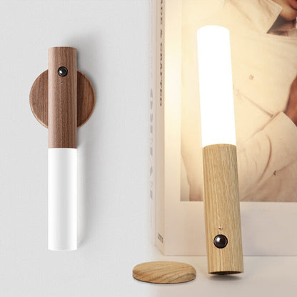 🖤 Black Friday-bästsäljare! ✨✨ Walnoothout rörelsesensor-nattlampa – Högklassig estetik, magnetisk och energisparande (designbelysning för stilfulla interiörer och säker navigering!)