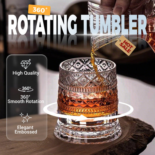 🥃 50% RABATT 💎 | 360° Roterande Whiskyglas – Stresslindring & Aromväckare
