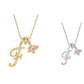 Halsband med initialbokstav och rosa hjärtcharm