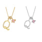 Halsband med initialbokstav och rosa hjärtcharm