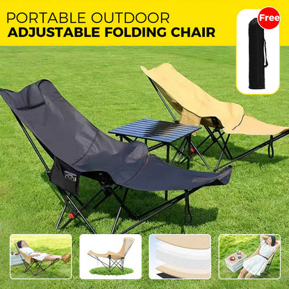 🪑 50% RABATT! 🌿 Portabel Justerbar Hopfällbar Stol för Utomhusbruk – Lätt, Stabil & Mångsidig – Perfekt för Trädgård, Camping, Strand eller Terrass – Enkel Transport och Montering 🏕️✨