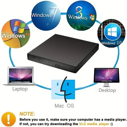 💿Har din bärbara dator ingen skivspelare? Det är inget problem längre! Extern CD/DVD-brännare med 50 % rabatt📀