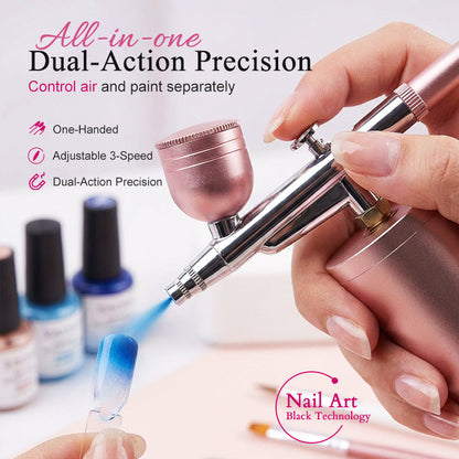 50% RABATT! ✨ Trådlöst Airbrush Kit för Smink – Lättvikt, Lång Batteritid & Jämn Färgspridning 🌬️