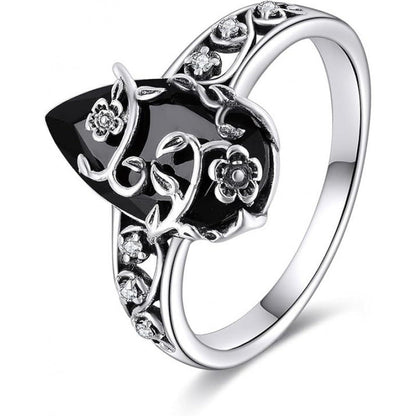 🔥 Het rea – 50 % rabatt！！🔥Bohemisk vintage ring med blommönster
