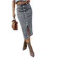 👗 55% RABATT! ⏳ Högmidjad Denimkjol med Knappar Fram – Klädsam A-linje, Justerbar passform & Klassisk stil 💙