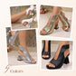 👡✨ 50% RABATT! Nyhet | Eleganta Klacksandaler med Öppen Tå – Korgvävd & Stabil Blockklack!