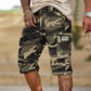 Herr Camouflage Cargo-Shorts med Flera Fickor
