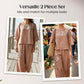 👗 50% RABATT 🌸 | Vintage 2-delat Set – Broderad Bomullslinne & Vida Byxor