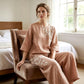 👗 50% RABATT 🌸 | Vintage 2-delat Set – Broderad Bomullslinne & Vida Byxor