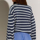 Oversized randig topp för damer