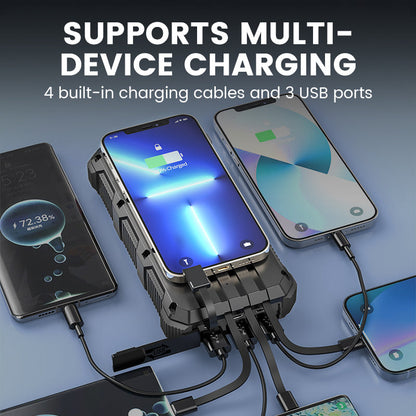 Solcells-Powerbank med Inbyggt Ljus