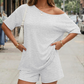 Tvådelat loungewear-set för damer med bar axel