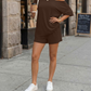 Tvådelat loungewear-set för damer med bar axel