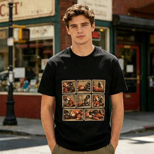 ”Punch” – T-shirt med apmotiv i oversized-modell