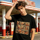 ”Punch” – T-shirt med apmotiv i oversized-modell