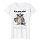 👕 50% RABATT! 🦉 T-shirt med Ugglamotiv & "Jag är inte gammal" – Rolig text, Mjukt Bomullstyg & Perfekt För En Avslappnad Och Skämtsam Look 😂