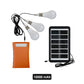Solcellsdrivet LED-belysningssystem med 3 lampor