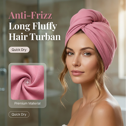Lång fluffig halsduk som turban