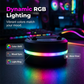 Bärbar Bluetooth-högtalare med RGB-belysning och mobilhållare