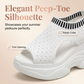Andningsbara peep-toe-sandaler med kilklack för damer