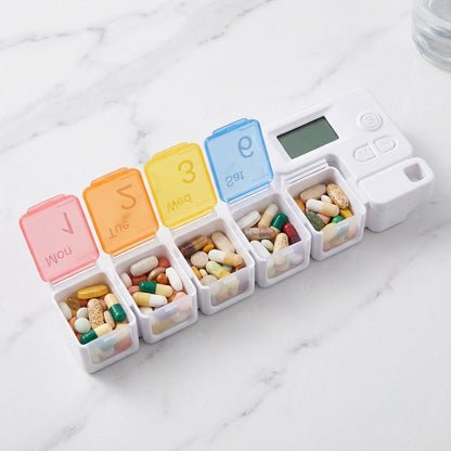 Smart elektronisk medicindosett med tidsinställd påminnelse