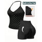 Set med halterneck-top med prickar och shorts