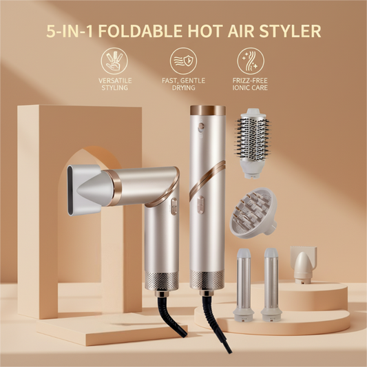 🥳2026 Bästsäljare🥳💞 Över 50 000 sålda enheter! ⭐5-in-1 Foldable Hot Air Styler + Cleaning Cloth