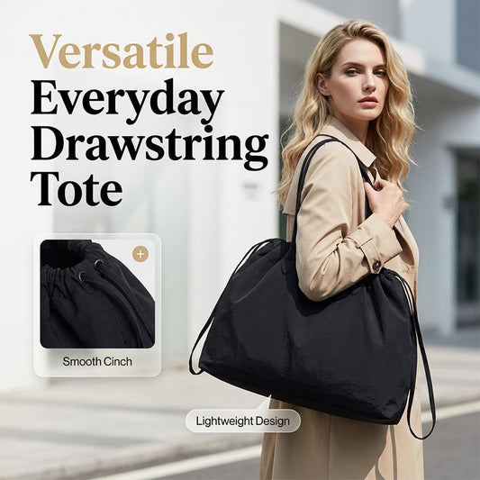 Minimalistisk toteväska i nylon med dragsko