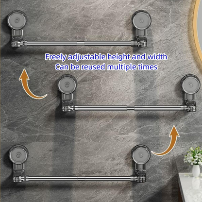 🧺 50% RABATT! 🚿 Utdragbar sugproppsstång för handdukar – borrfri & justerbar – Stark sugkraft, rostfri – perfekt för badrum, kök eller husvagn – enkel att flytta 🔧