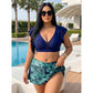 Women's Tropical Print Two-Piece Skirted Swimsuit