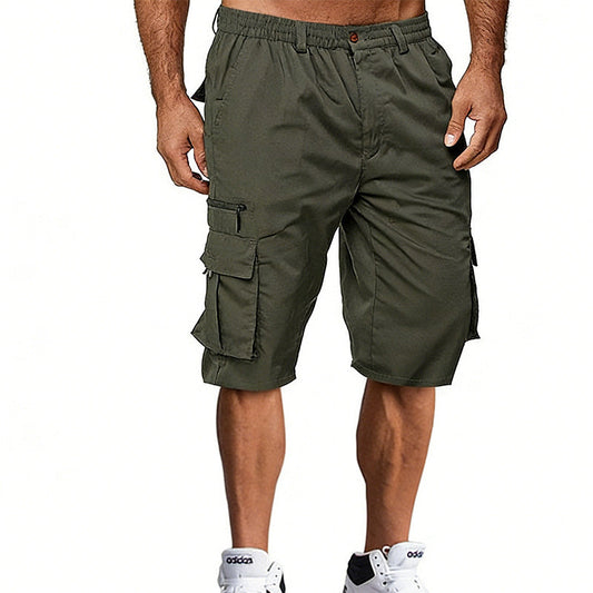 Casual-cargoshorts för män med flera fickor